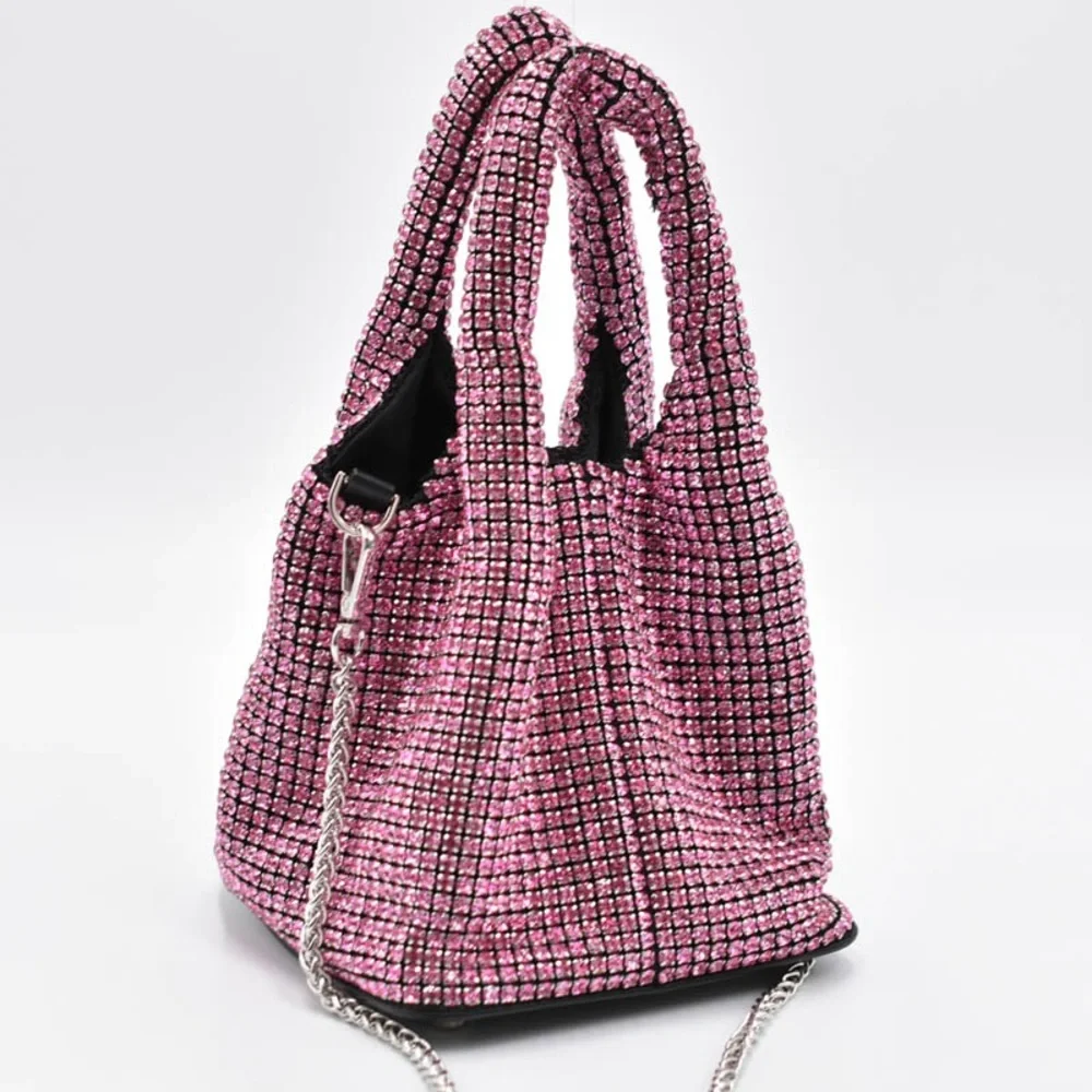 Pink Diamond Crystal Mini Bucket Bag - Picture 6 of 7